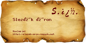 Slezák Áron névjegykártya